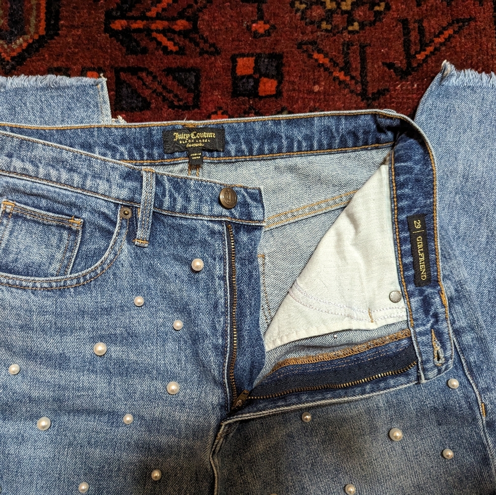 Juicy Couture ankle denim jeans with pearls - Picture 3 of 6